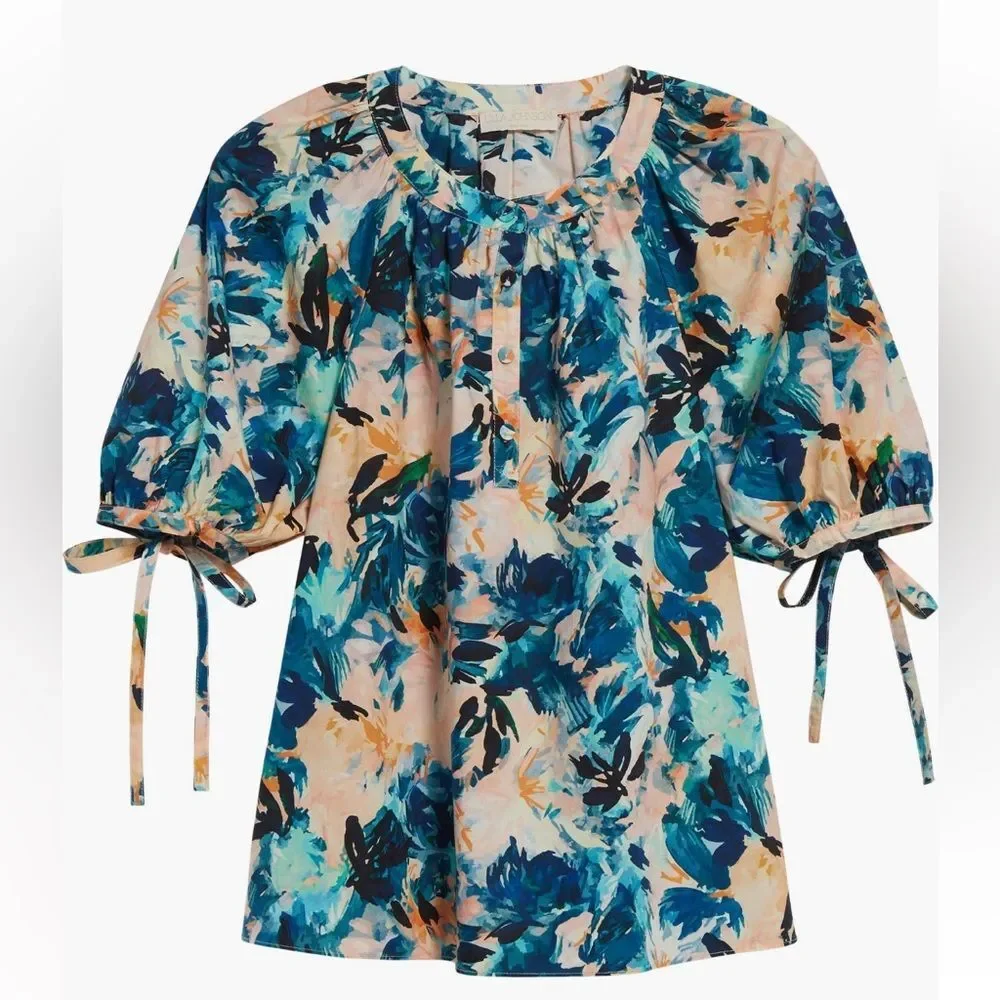 NWT Ulla Johnson Vienne Floral Cotton Blouse $290